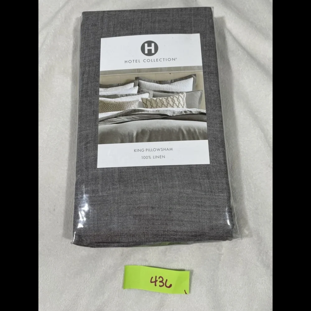 NIB Hotel‎ Collection Linen (1) King Sham Pillow Case in Grey